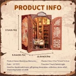 CUTEBEE DIY Book Nook Kit Miniature Wooden Dollhouse with Light Bookshelf Insert Decoration Model for Gifts Bookshop Memories 6