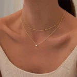 Diamond Necklaces for Women K Gold/Sterling Silver Choker Necklace Simple Gold Plated Jewelry Necklaces for Women Gifts 5