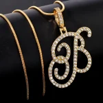 Flatfoosie New A-Z Cursive Initial Letter Name Pendant Necklace For Women Simple Rope Chain Letter Necklace Fashion Jewelry Gift 2
