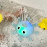 Baby Bath Toys Spray Water Shower Bathing Toys for Kids Electric Whale Bath Ball with Light Music LED Light Toys Bathtub Toy 3