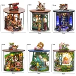 Wooden Mini DIY Doll house Kit For  Making And Assembling Room Models Toys Home And Bedroom Decorations With Furniture Dollhouse 6