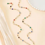 LATS New Luxury Colourful Long Tassel Necklace for Women Shiny Rhinestone Crystal Zircon Choker Bohemian Statement Jewelry Gifts 4