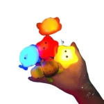 Glowable Animal Washing Water Set Floating Water Light Net Fishing Fish Playing Water Toys Children's Baby Bath Toys Floating 4