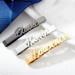 Custom Name Tie Clips Stainless Steel Nameplate Jewelry Personalized Letter Clasp Cufflinks Steamship Wedding Gift Dropshipping