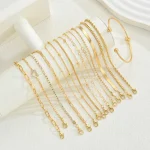 Fashion Elegant Heart Zircon Charm Bracelet Sets for Women Vintage Minimalist Multi-Element Twist Chain Metal Bracelets Jewelry 4