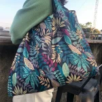 Large Capacity Foldable Portable Supermarket Environmentally Friendly Shopping Grocery Bag, Waterproof Shoulder Storage Bag