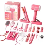 Girls Beauty Salon Set pretend play Hairdresser Toy Hair Cutting Kit With Hair Dryer Scissor Apron And Stylin Accessories 5