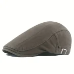 Men's Classic Cotton Newsboy Hat, Vintage Cabbie Cap, Men's Sun Protection Beret Hat 5