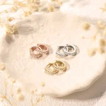2/6PCS 316L Stainless Steel Minimalist Hoop Earrings Crystal Zirconia Small Cartilage Helix Tragus Piercing Jewelry for Women 4