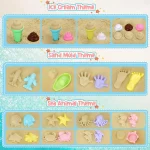 20pcs Beach Toys Set for Kids Toddlers Girls Collapsible Sand Bucket Shovels Set Mesh Bag Sand Molds Ice Cream Travel Sand Toys 3