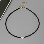 Colorful Seed Beads Choker Nekklace for Girl Spring Summer New Love Heart Design Collar Jewelry Wholesale Dropshipping 6