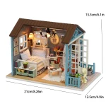 DIY Miniature Dollhouse Kit Assemble Puzzle 3D Wooden House Room Craft With Furniture LED Lights Children's Birthday Gift Toys 6