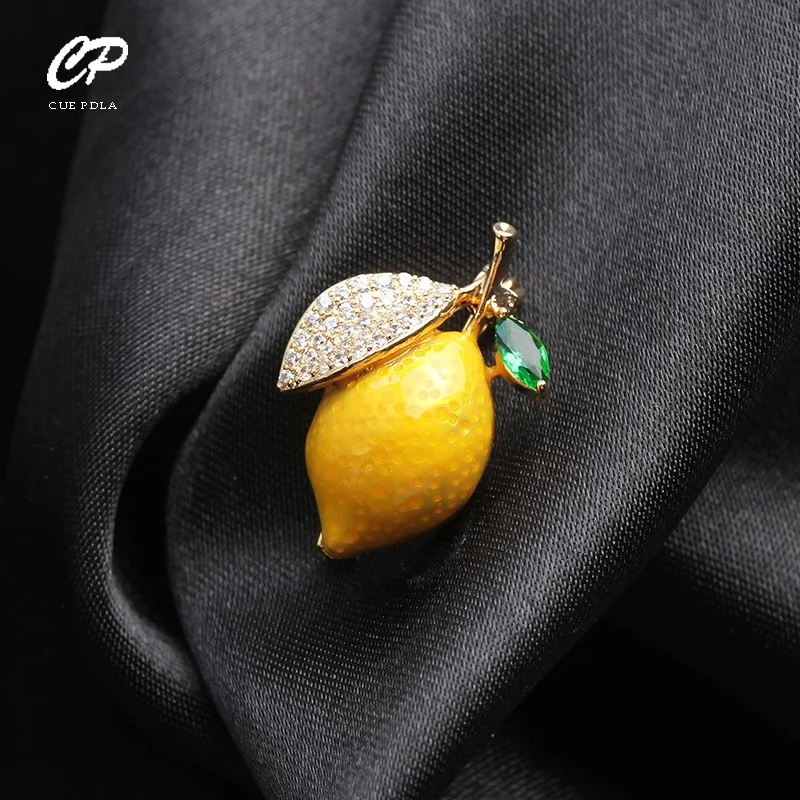 Enamel Yellow Lemon Brooches For Women Wedding Party Orange Causal Brooch Pins Gifts Enamel Yellow Lemon Brooches For Women Wedding Party Orange Causal Brooch Pins Gifts