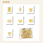 70pcs Elegant Golden Alloy Hair Jewelry for Braid Solid Color - Vintage-Inspired Accessories for Men & Women's Dreadlocks&Twists 6