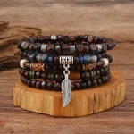 10pcs Vintage Bohemia Men's Bracelets - Fashion Stylish Leaves Wristwear Accessory for Durable Fashion Jewelry Gifts 5