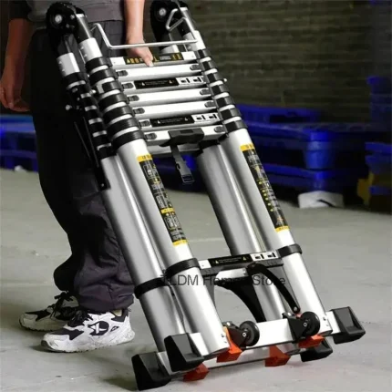Ladder Engineering Alloy Step Multifunctional Aluminum Stools Home Folding Telescopic Ladder Portable Thick Herringbone Stairs
