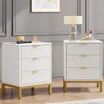 Tribesigns Modern Nightstand, 25.8" Tall Bedside Table with 3 Drawers, Contemporary End Side Table with Storage for Bedroom 2