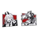 Chainsaw Man Metal Badge Japanese Anime Power Enamel Pin Brooch Cute Girl Cartoon Lapel Pins Emblem Fashion Jewelry Accessories 6