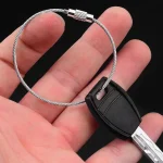 10PCS Steel Wire Keychain Colors Stainless Ring Key Keyring Circle Rope Cable Loop Outdoor Camp Luggage Tag Screw Lock Gadget 3