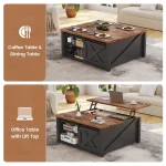 31.5" Lift Top Coffee Table with Storage, Square Coffee Tables for Living Room, Farmhouse Coffee Table with Large, Customized 4