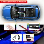 Neon 36 48 72 LED Car Interior Ambient Foot Light Wireless Remote Music APP Control Auto RGB Atmosphere Decorative Lamp 6