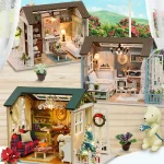 DIY Miniature Doll House Building Assembly House Toy Bedroom Decorations With Furniture Wooden Craft Toy Birthday Gift Dollhouse 2