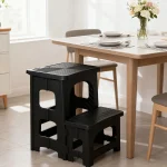 2-Step Folding Stool Plastic Steps Ladder Portable Bedside Step Stool Non-Slip Collapsible Stepstools For Kitchen Home Bathroom 3
