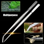48cm Stainless Steel Tweezers Fish Tank Aquatic Plants Aqaurium Tool Water Plant Curved Pliers Birds Reptile Feeding Tongs 2