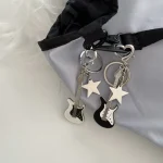 Guitar Love Heart Key Chain for Men Women Star Sweet Keychain Cool Trendy Fashion Pendant Rock Punk Vintage Accessories Gift 3