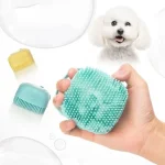 Silicone Dog Bath Massage Gloves Brush Pet Cat Bathroom Cleaning Tool Comb Brush for Dog Can Pour Shampoo Dog Grooming Supplies 5