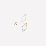 Retro Minimalist Geometric Square Detachable Triangles Stainless steel Stud Earrings for Women Fashion Jewelry Accessories Party 4