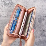 Fashion Zipper Wallets Womens Long Purses Handbags Coin Purse Cards Holder PU Leather Billfold Wallet 5
