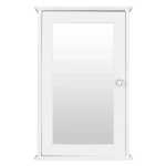 Single Door Mirror Indoor Bathroom Wall Mounted Cabinet Shelf White 2
