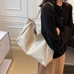 Women Tote Bag Fashion Underarm Pouch Large Capacity Soft Pu Leather Shoulder Bag Retro Crossbody Bag Casual Portable BucketBags 4