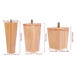 4Pcs 6/10/15cm Solid Wood Furniture Feets Sofa Cabinets Legs Square Bed Table Chair Replacement Feet Home Furniture Accessories 3