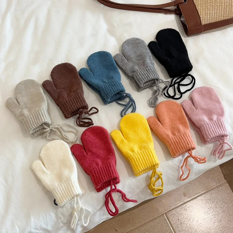 Winter Baby Wool Gloves Halter Knitted Kids Mittens for Girls Boys Accessories Candy Color Children Gloves Baby Gift 1-4Y Winter Baby Wool Gloves Halter Knitted Kids Mittens for Girls Boys Accessories Candy Color Children Gloves Baby Gift 1-4Y