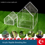 House-Shaped Acrylic Reptile Breeding Box | Transparent Pet Habitat for Spiders, Lizards & Insects | Magnetic Door & Breathable 2