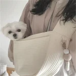 Handmade Pet Dog Puppy Kitten Carrier Outdoor Travel Handbag Canvas Single Shoulder Cat Bag Sling Comfort Tote Bag Breathable 3