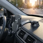 Multi-Scene Car Phone Holder - One-Click Lock, Retractable Arm, Strong Suction, 360° Rotation, Ideal for Navigation & Office Use 2