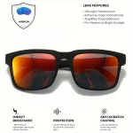 4PCS Square Sports Sunglasses with Designer Temple Pattern - UV400 for Men Women, Beach Vacation 3