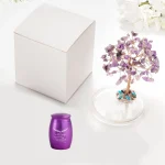 Small Urns for Ashes Keepsake Set of 2, Angel Wings Mini Urn for Human Pet Ashes with Amethyst Crystal Tree -Decoration Urns 6