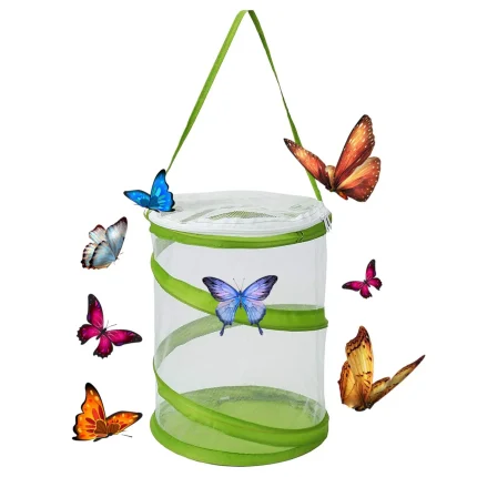 Foldable Insect Cage Butterfly Habitat Clear Mesh Enclosure Butterfly Enclosures Caterpillar Habitat Net Cloth Hatch Cage