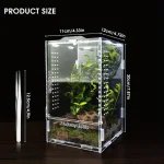 Acrylic Jumping Spider Enclosure Buckle Lock Escape Proof Reptile Feeding Tank Ventilated Transparent Reptile Habitat 6