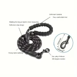Reflective Dog Leash With Comfortable Padded Handle - Double Heavy Duty Traction Rope For Strong Dogs - Enhance Safety And Contr 2