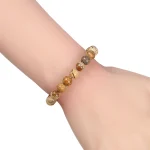 Charm Bracelet Natural Stone Beads 6/8/10mm Volcanic Lava Tiger Eye Beads Elastic Bracelets For Men Women Jewelry pulsera hombre 2