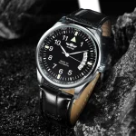 WINNER Business Automatic Watch for Men Calendar Window Fashion Black Dial Fashion Leather Strap Luxury Brand Mechanical Watches 2