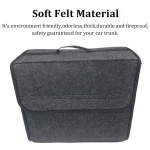 1pc Car Storage Felt Box For Dark Gray Anti Slip Storage Tools Towels Car Accessories Universal Foldable High-Quality Felt Box 2