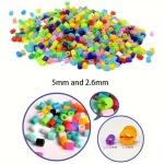 2.6mm Perler Hama Beads Kit DIY Make Puzzle Premium Small Bean 3D Puzzle Beads Handmade Crafts Decor 24Colors Melting Beads Kits 5
