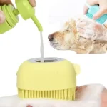Silicone Dog Bath Massage Gloves Brush Pet Cat Bathroom Cleaning Tool Comb Brush for Dog Can Pour Shampoo Dog Grooming Supplies 3
