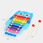 Montessori Wooden 8 Tones Multicolor Xylophone Wood Musical Instrument Toys For Baby Kids Puzzles Early Learning Games 6